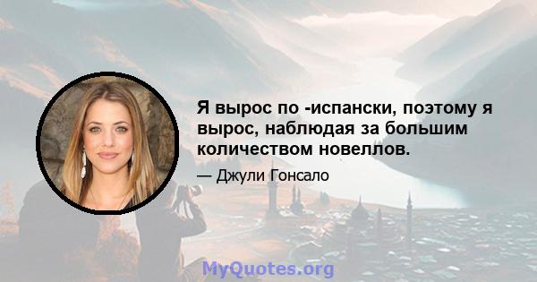 Я вырос по -испански, поэтому я вырос, наблюдая за большим количеством новеллов.