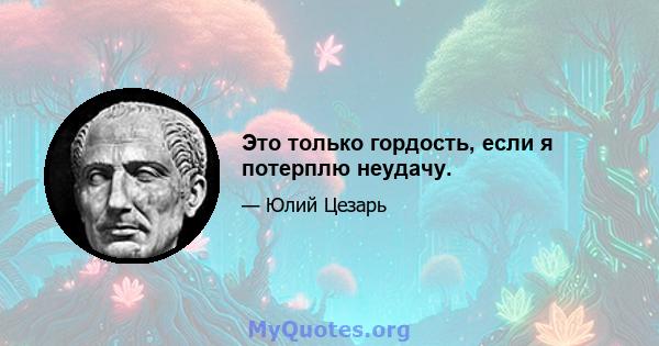 Это только гордость, если я потерплю неудачу.