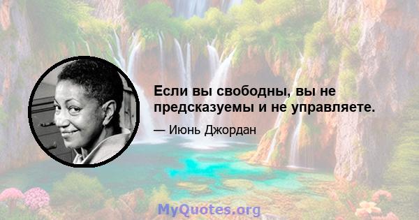 Если вы свободны, вы не предсказуемы и не управляете.