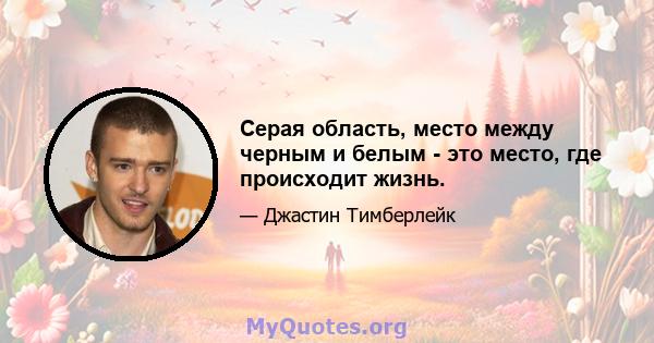 Серая область, место между черным и белым - это место, где происходит жизнь.