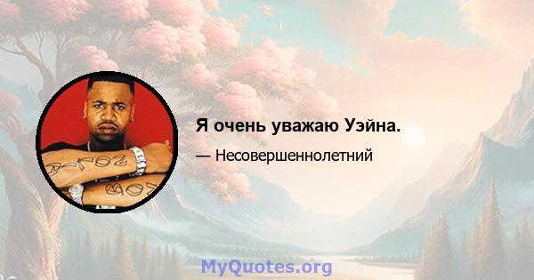 Я очень уважаю Уэйна.