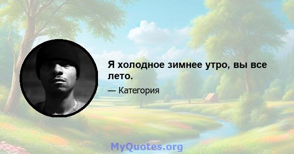 Я холодное зимнее утро, вы все лето.