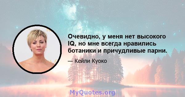 Очевидно, у меня нет высокого IQ, но мне всегда нравились ботаники и причудливые парни.