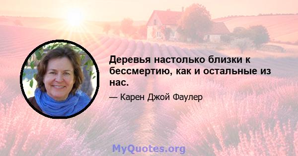 Деревья настолько близки к бессмертию, как и остальные из нас.