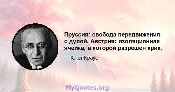 Пруссия: свобода передвижения с дулой. Австрия: изоляционная ячейка, в которой разрешен крик.