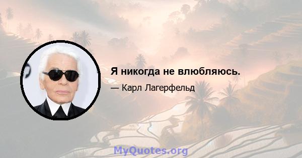 Я никогда не влюбляюсь.