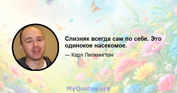 Слизняк всегда сам по себе. Это одинокое насекомое.