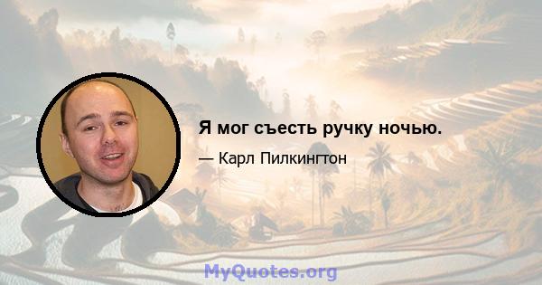 Я мог съесть ручку ночью.