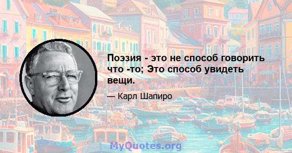 Поэзия - это не способ говорить что -то; Это способ увидеть вещи.