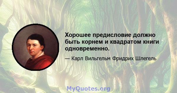 Хорошее предисловие должно быть корнем и квадратом книги одновременно.