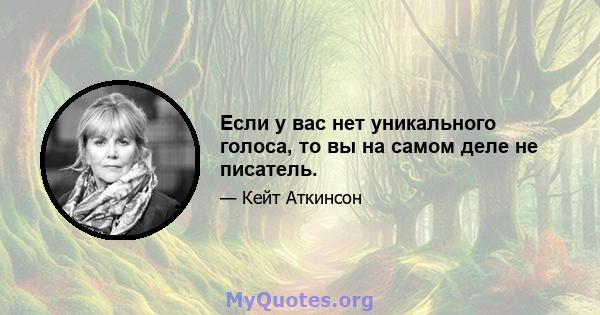 Если у вас нет уникального голоса, то вы на самом деле не писатель.