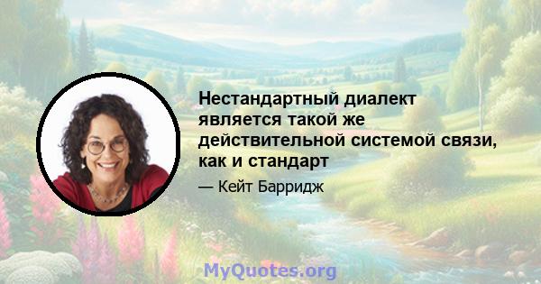 Нестандартный диалект является такой же действительной системой связи, как и стандарт