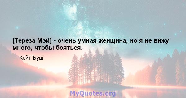 [Тереза ​​Мэй] - очень умная женщина, но я не вижу много, чтобы бояться.