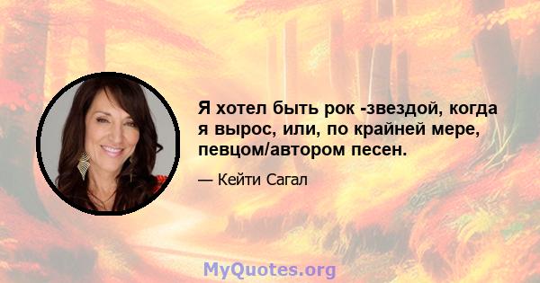 Я хотел быть рок -звездой, когда я вырос, или, по крайней мере, певцом/автором песен.