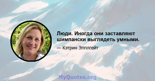 Люди. Иногда они заставляют шимпански выглядеть умными.