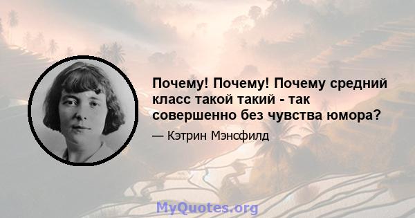 Почему! Почему! Почему средний класс такой такий - так совершенно без чувства юмора?