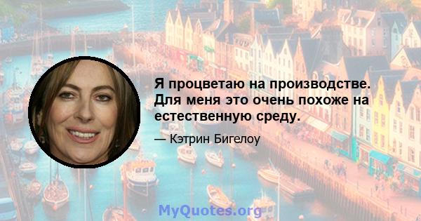 Я процветаю на производстве. Для меня это очень похоже на естественную среду.