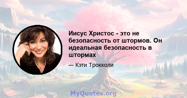 Иисус Христос - это не безопасность от штормов. Он идеальная безопасность в штормах