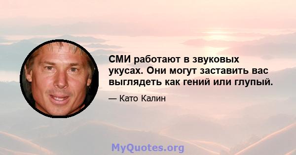 СМИ работают в звуковых укусах. Они могут заставить вас выглядеть как гений или глупый.