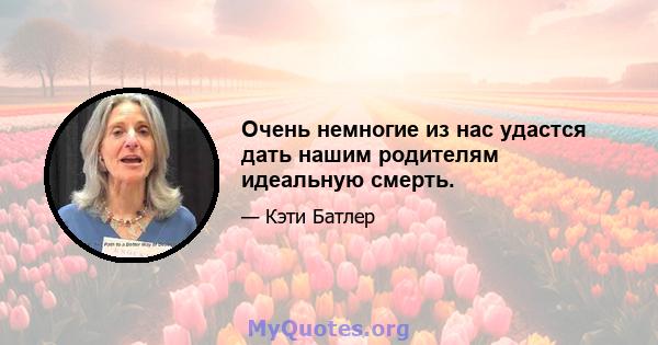 Очень немногие из нас удастся дать нашим родителям идеальную смерть.