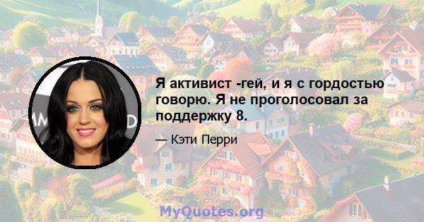 Я активист -гей, и я с гордостью говорю. Я не проголосовал за поддержку 8.