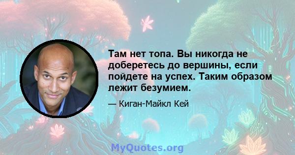 Там нет топа. Вы никогда не доберетесь до вершины, если пойдете на успех. Таким образом лежит безумием.