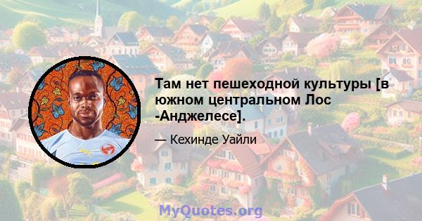 Там нет пешеходной культуры [в южном центральном Лос -Анджелесе].