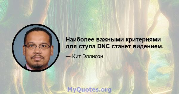 Наиболее важными критериями для стула DNC станет видением.