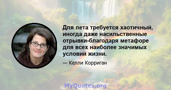 Для лета требуется хаотичный, иногда даже насильственные отрывки-благодаря метафоре для всех наиболее значимых условий жизни.