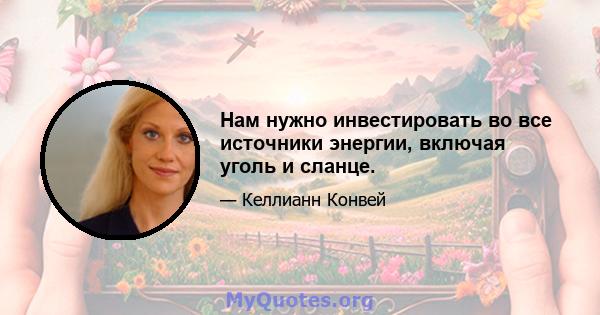 Нам нужно инвестировать во все источники энергии, включая уголь и сланце.