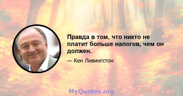 Правда в том, что никто не платит больше налогов, чем он должен.