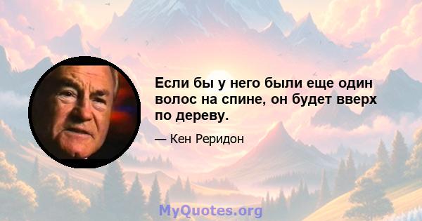 Если бы у него были еще один волос на спине, он будет вверх по дереву.