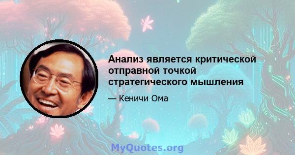 Анализ является критической отправной точкой стратегического мышления