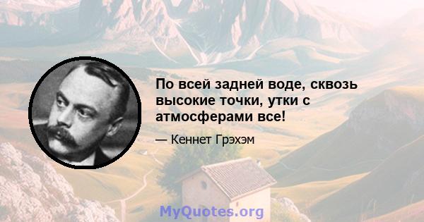 По всей задней воде, сквозь высокие точки, утки с атмосферами все!