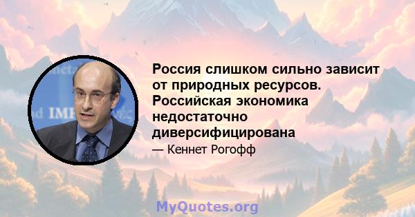 Россия слишком сильно зависит от природных ресурсов. Российская экономика недостаточно диверсифицирована