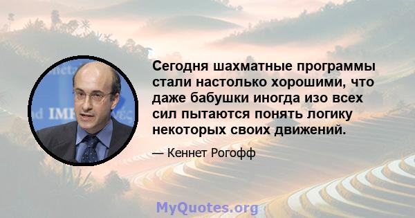 Сегодня шахматные программы стали настолько хорошими, что даже бабушки иногда изо всех сил пытаются понять логику некоторых своих движений.