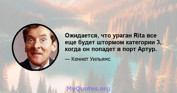 Ожидается, что ураган Rita все еще будет штормом категории 3, когда он попадет в порт Артур.