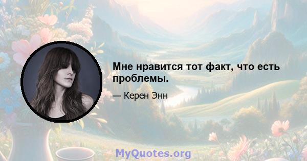 Мне нравится тот факт, что есть проблемы.