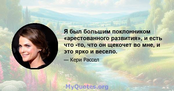 Я был большим поклонником «арестованного развития», и есть что -то, что он щекочет во мне, и это ярко и весело.