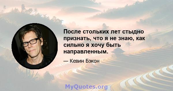 После стольких лет стыдно признать, что я не знаю, как сильно я хочу быть направленным.