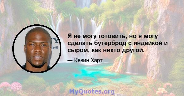 Я не могу готовить, но я могу сделать бутерброд с индейкой и сыром, как никто другой.