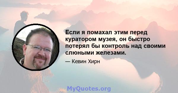 Если я помахал этим перед куратором музея, он быстро потерял бы контроль над своими слюными железами.