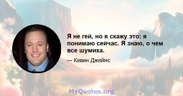 Я не гей, но я скажу это: я понимаю сейчас. Я знаю, о чем все шумиха.