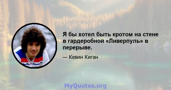 Я бы хотел быть кротом на стене в гардеробной «Ливерпуль» в перерыве.