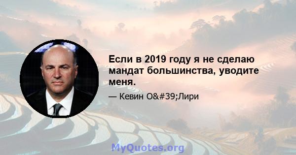 Если в 2019 году я не сделаю мандат большинства, уводите меня.