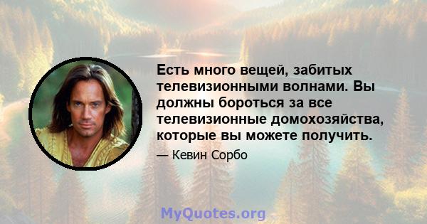 Есть много вещей, забитых телевизионными волнами. Вы должны бороться за все телевизионные домохозяйства, которые вы можете получить.