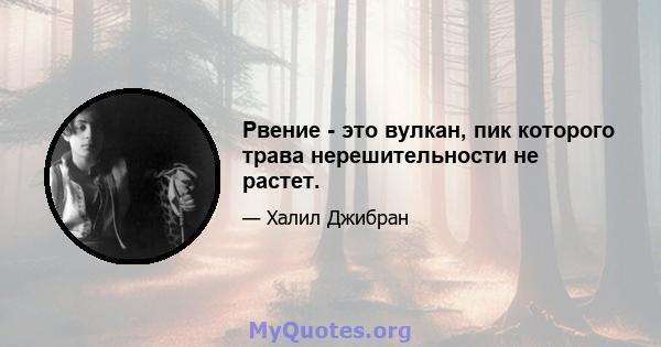 Рвение - это вулкан, пик которого трава нерешительности не растет.