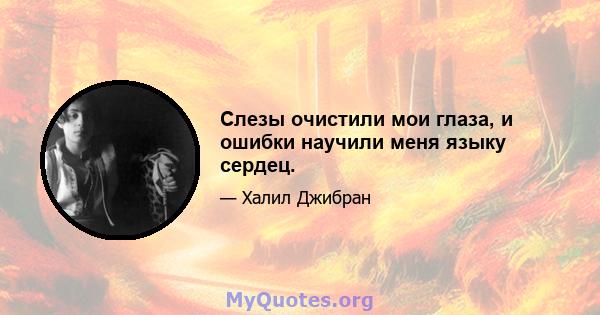 Слезы очистили мои глаза, и ошибки научили меня языку сердец.