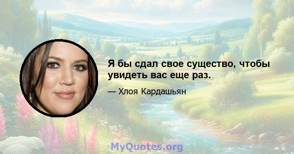 Я бы сдал свое существо, чтобы увидеть вас еще раз.