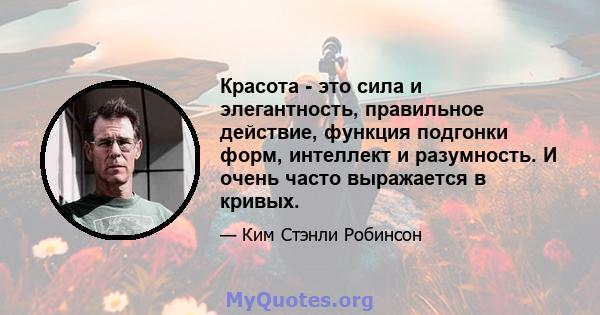 Красота - это сила и элегантность, правильное действие, функция подгонки форм, интеллект и разумность. И очень часто выражается в кривых.